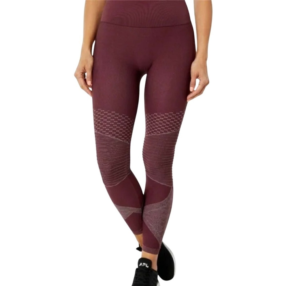 SPANX Large Seamless Moto Leggings Purple Textured Athletic Workout NWT $88